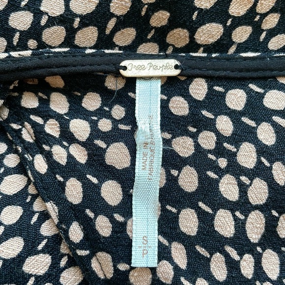 Free People Black with Pink Dots Long Sleeve Mini Dress. Size Small. - Picture 10 of 12